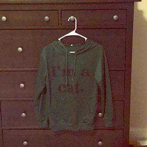 i’m a cat green hoodie